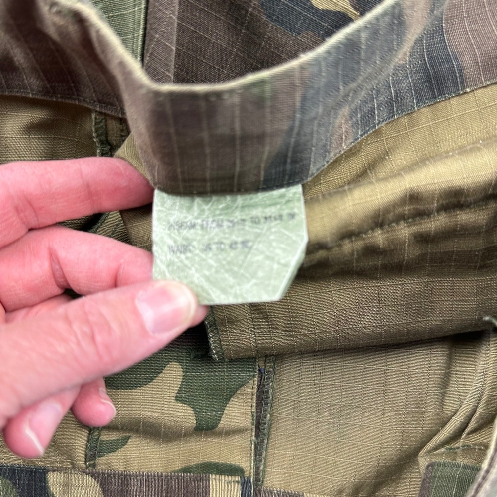 Woodland Camo Ripstop Cargo Pants Mens XL Regular Green Brown Tactical - Picture 5 of 8